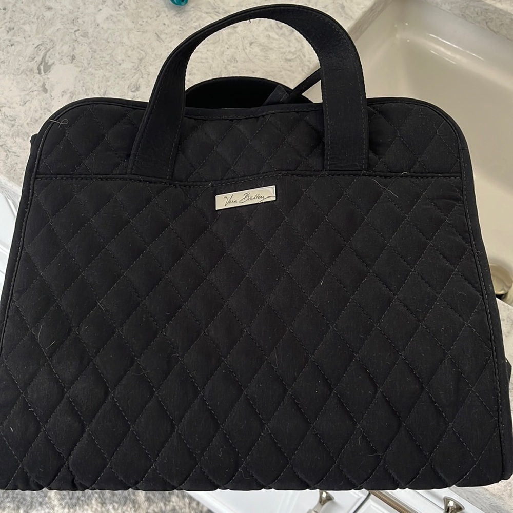 Vera Bradley black quilted hanging travel bag